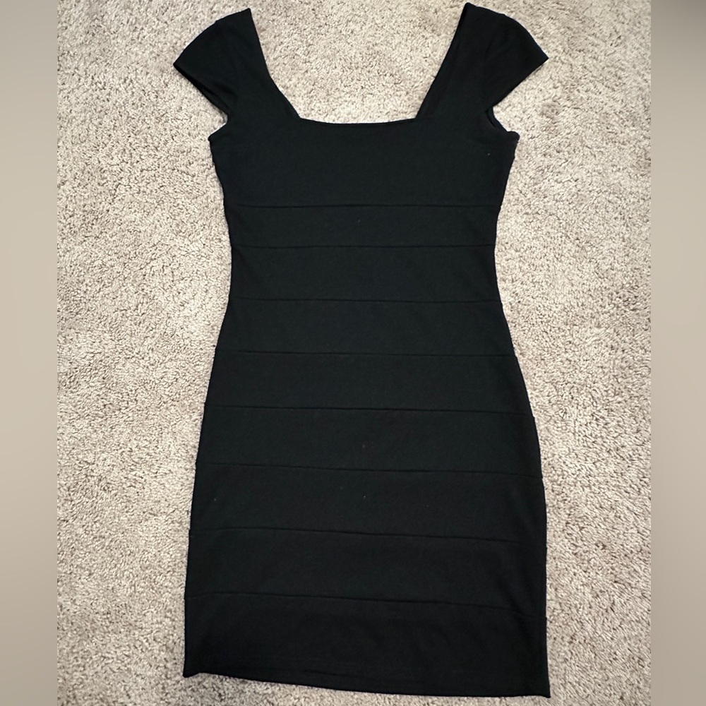 Form fitting black dress